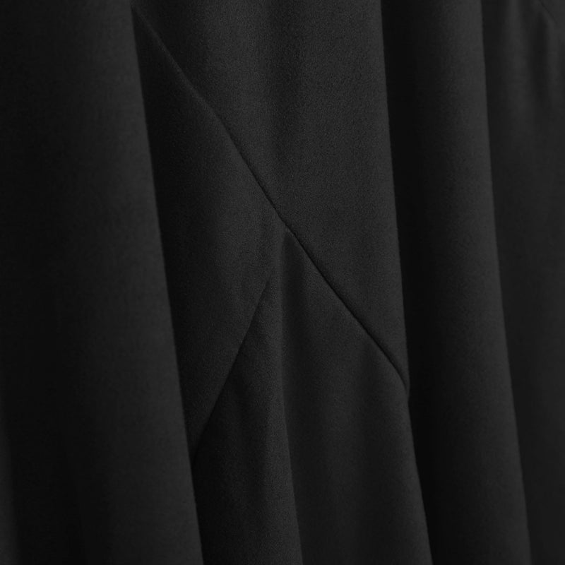 EXCHIC Women's Elegant Ankle Length Ruffle Hem Elastic Waist Suede Midi Skirt (L, Black) - Image 4